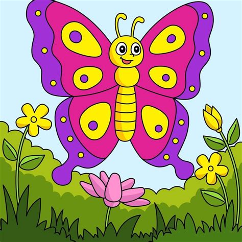 mariposa dibujos animados color animal ilustracion
