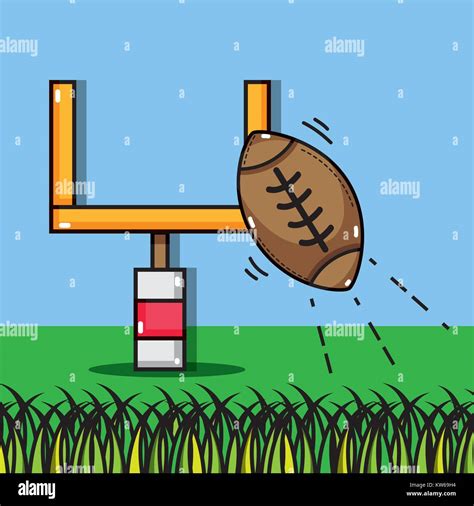 american football ball and goal post vector, illustration Stock Vector Image & Art - Alamy