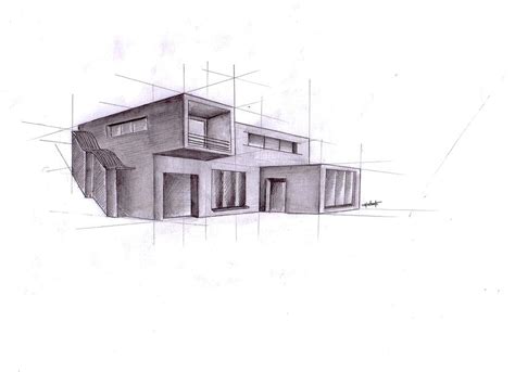 Perspective House Sketch at PaintingValley.com | Explore collection of ...