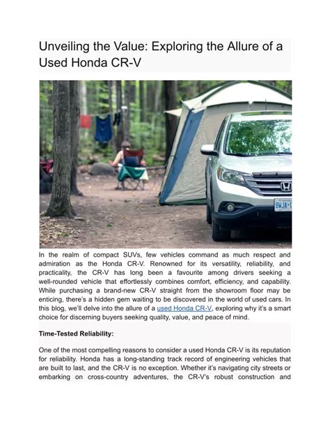 Ppt Unveiling The Value Exploring The Allure Of A Used Honda Cr V