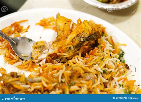 Indian Street Food Chicken Biryani Hot And Spicy Chicken Biryani A Most