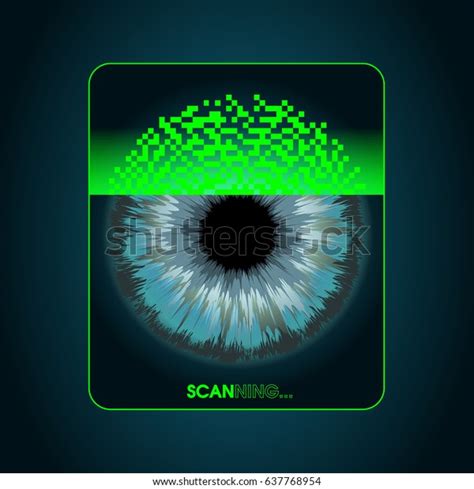 Scanning System Retina Digital Biometric Security Stock Vector (Royalty ...