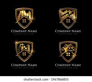 Vector Illustration Golden Real Estate Logo Stock Vector (Royalty Free ...