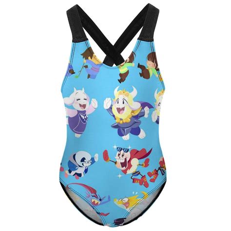 undertale game characters childrens  piece swimsuit summer girls