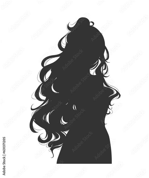 Long Layers Hair Silhouettes Vector Girls Hairstyles Silhouettes