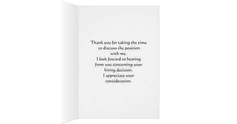 Thank You For The Interview Card | Zazzle