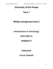 Unit 2 Written Assignment Pdf Written Assignment Unit 1 University Of