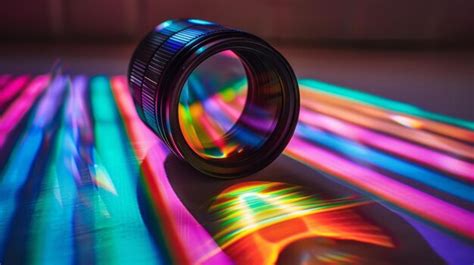 Vivid Light Spectrum On Glass Lens Premium Ai Generated Image