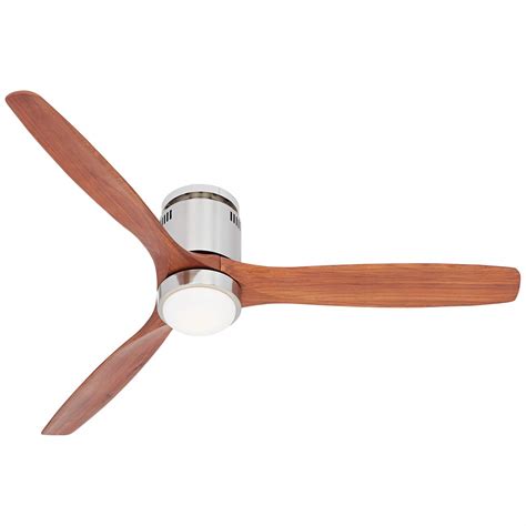 52 Casa Windspun Walnut Nickel Led Dc Hugger Ceiling Fan With Remote