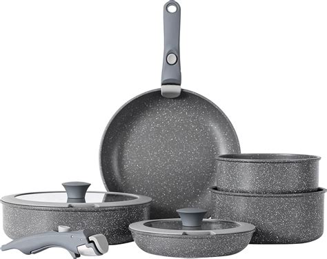 Vkoocy Vkoocy Pot And Pan Set With Removable Handle Nonstick Cookware