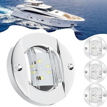 Partsam Luces Led Redondas De Pulgadas Color Blanco Para Barco