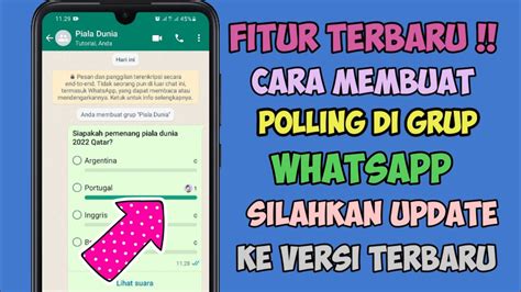 Cara Menggunakan Fitur Polling Di Whatsapp Versi Terbaru Youtube