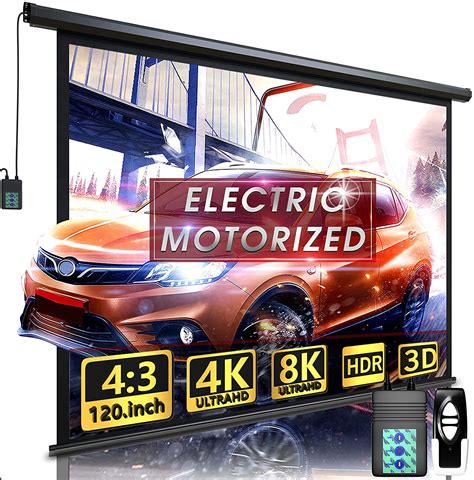 NEW 120 IN MOTORIZED PROJECTOR SCREEN INDOOR & OUTDOOR 599110 – Uncle ...