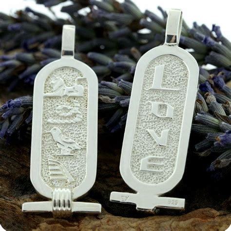 Egyptian Hieroglyphics For Love Egyptian Silver Double Sides Cartouche Love W Hieroglyph