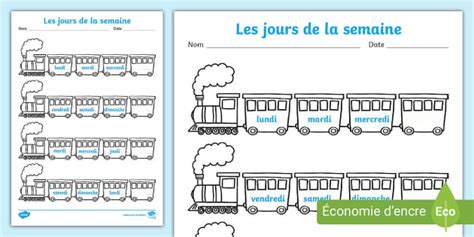 Activit Les Jours De La Semaine Sur Des Wagons De Train