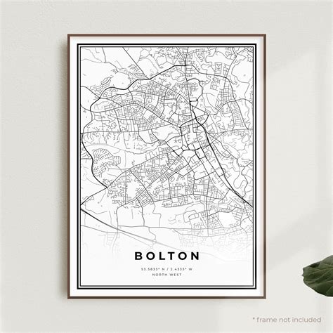 Bolton Map Print Bolton Street Map Poster UK Modern | Etsy