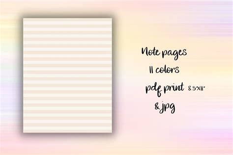 Color Lined Notebook Pages - 11 Colors Graphic by holisticfoxstudio · Creative Fabrica