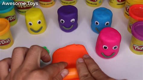 Learn Colors Play Doh Smiley Face Frog Butterfly Bees Molds Fun For Kid