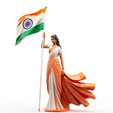 Premium Photo Stylized 3d Illustration Of Bharat Mata On White