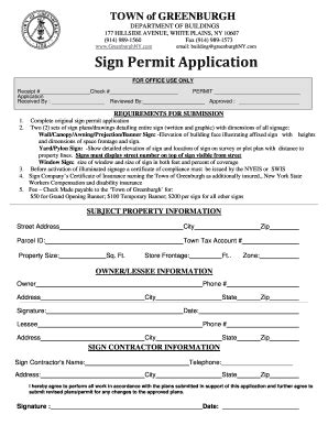 Fillable Online Sign BPermitb Application Town Of Greenburgh Fax