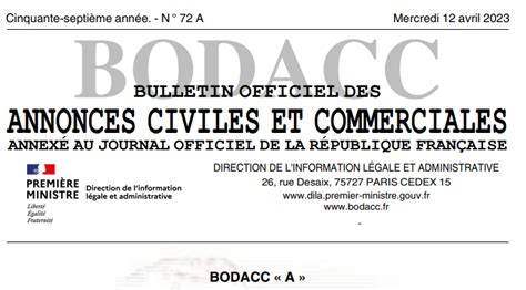 BODACC Bulletin Officiel Des Annonces Civiles Et Commerciales