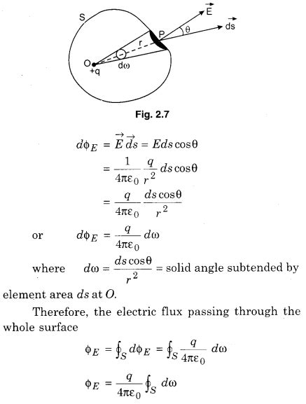 Rbse Solutions For Class 12 Physics Chapter 2 Gausss Law And Its