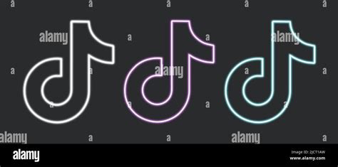 Tiktok Neon Logo Music Sound Equalizer Icon Design Social Media