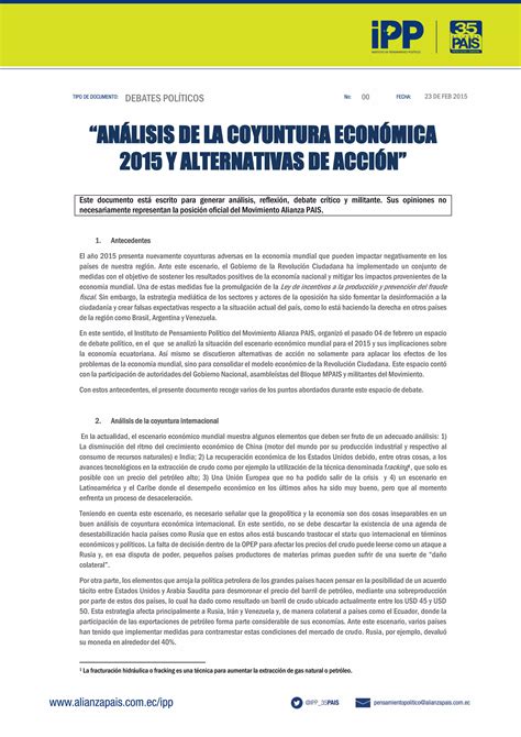 Análisis De Coyuntura Económica 2015 Y Alternativas De Acción Pdf