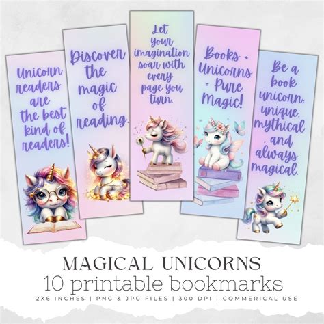 Printable Unicorn Bookmarks Unicorn Gifts Printable Unicorn Unicorn ...