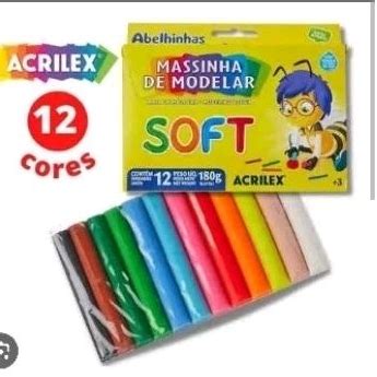 Massa De Modelar Soft Acrilex Escolar Massinha Shopee Brasil