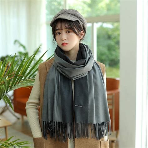 Buy Women Fashion Accessories Double Sided Scarf Imitation Cashmere