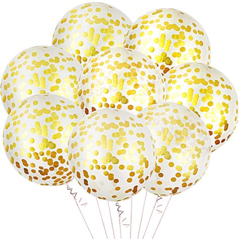 Buy 8 Pieces 36 Inch Gold Confetti Balloons Jumbo Confetti Balloons