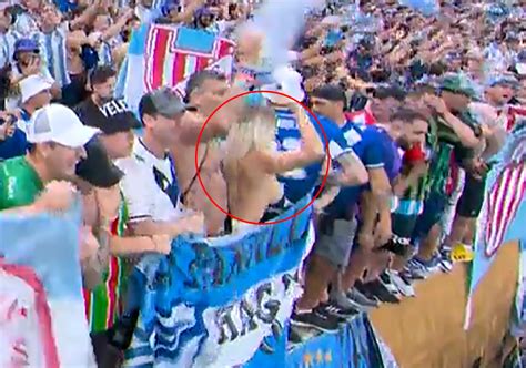 Fears Grow Over Argentina Fan Who Went TOPLESS As New Footage Emerges