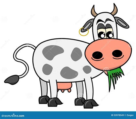 Cow Eating Grass Stock Vector Illustration Of Breeding