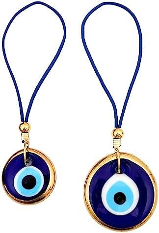 Amazon Erbulus Turkish Blue Evil Eye Car Hanging Gold Ornament Set