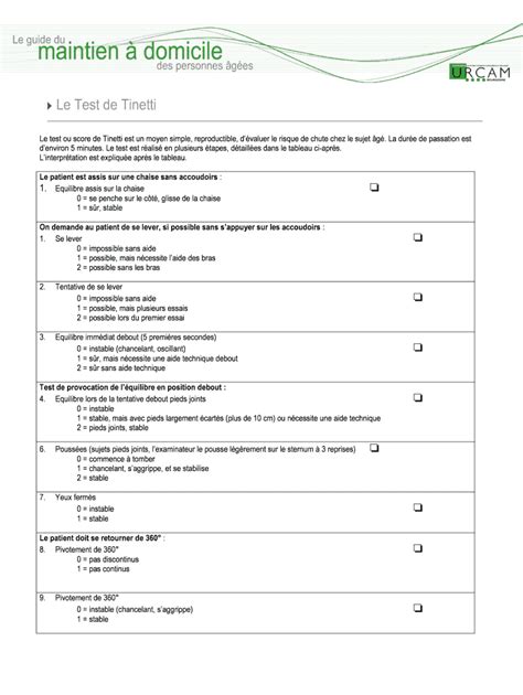 Le Test De Tinetti Form Fill Out And Sign Printable Pdf Template Airslate Signnow