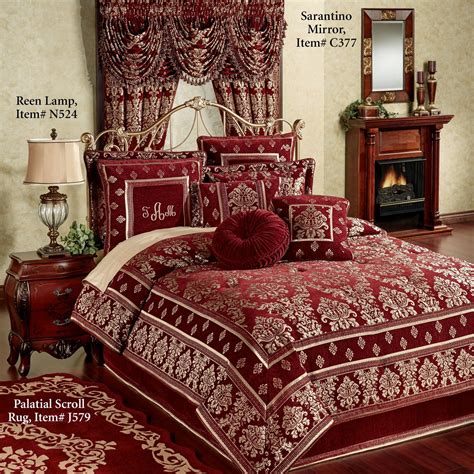 Dynasty Damask Merlot Comforter Bedding