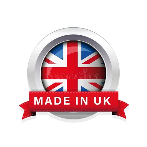 Made in UK Flag Button Badge Stock Vector - Illustration of label ...