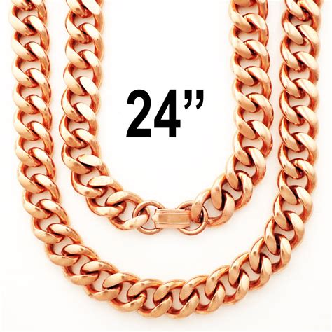 Heavy Duty 24 Inch Copper Cuban Curb Chain Necklace Nc79