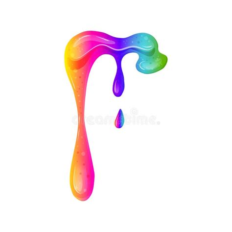 Rainbow Dripping Slime. Sticky, Viscous Liquid. Bright Toy for Children ...