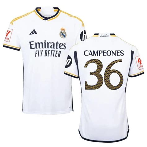 Maillot Real Madrid 2023 2024 Champions 36 Liga Foot Soccer Pro