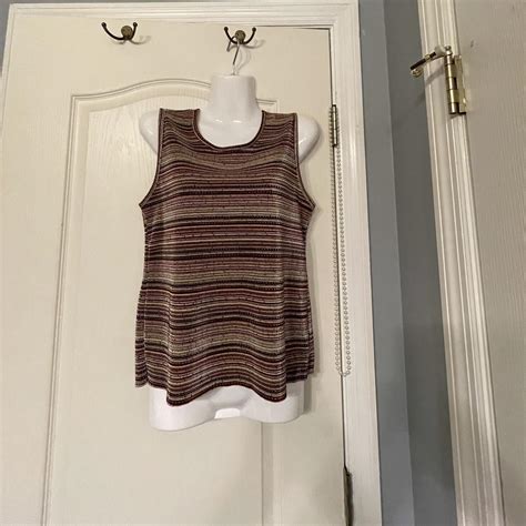 Sleeveless Blouse By Dressbarn Size M Striped Depop