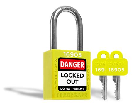 Tradesafe Lockout Tagout Locks Set 10 Yellow Loto Locks Lockout