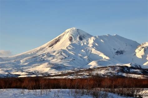 Beautiful Winter Volcanic Landscape Stock Image - Image of klyuchevskoy ...