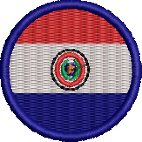 Patch Bordado Bandeira Paraguai 4x4 Cód BDR30