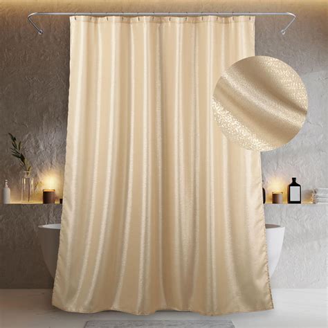 Champagne Gold Sparkle Shower Curtain Beige Cream Glitter Bling Shiny