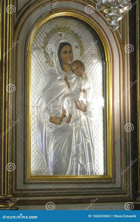 Icon of Madonna and Child on the Iconostasis Stock Photo - Image of ...