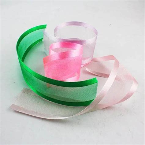 Mm Quality Satin Edged Sheer Ribbon Organza Ribbon With Satin Edge