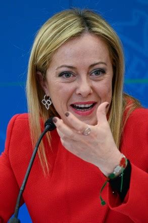 Giorgia Meloni During Session Press Conference Editorial Stock Photo ...