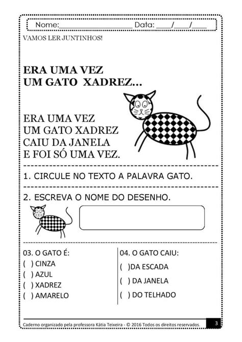 Sequencia Didatica O Gato Xadrez Atividades F